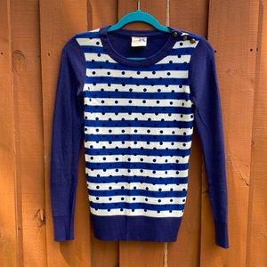 Tommy Hilfiger Tommy Girl Polka Dot Striped Crew Neck Sweater